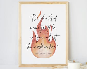 Catholic Wall Art - St. Catherine of Siena printable quote - digital download
