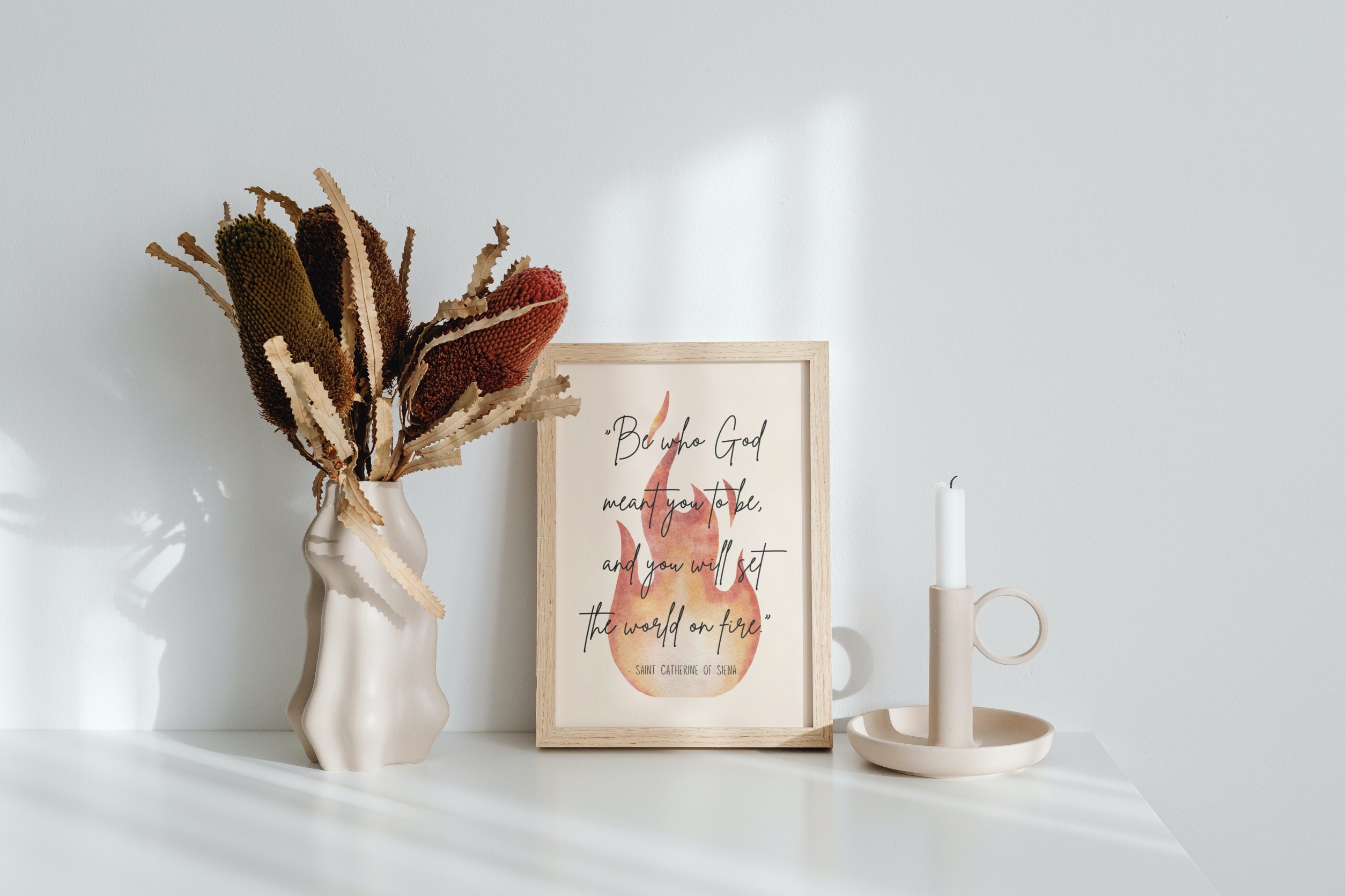 Catholic Wall Art - St. Catherine of Siena Printable Quote - Digital ...