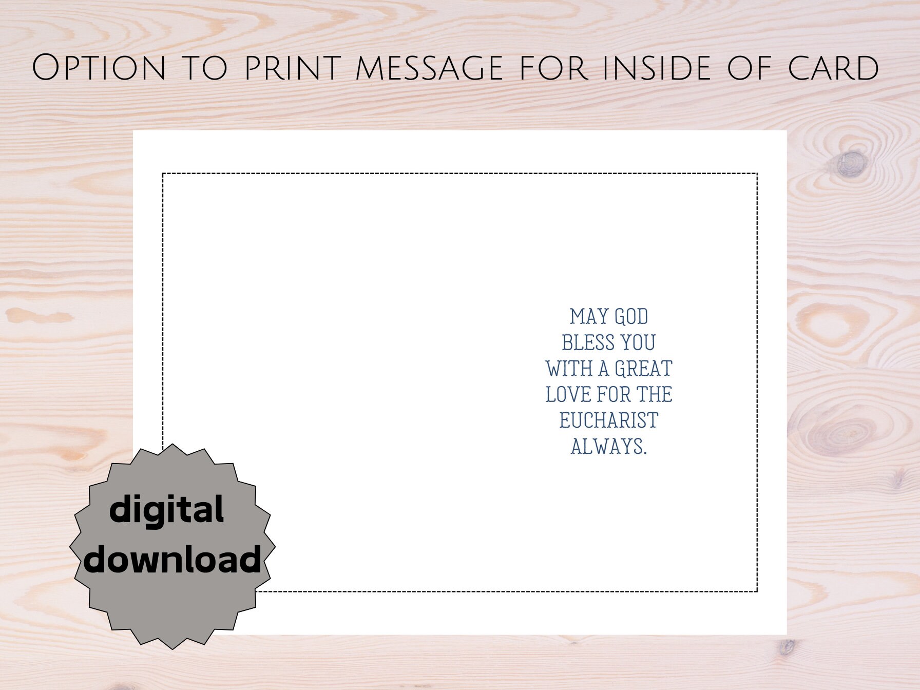 First Communion Card Printable Catholic First Eucharist Congratulations ...