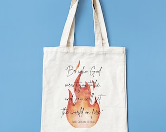 St. Catherine of Siena Tote Bag – Inspirational Quote Canvas Bag