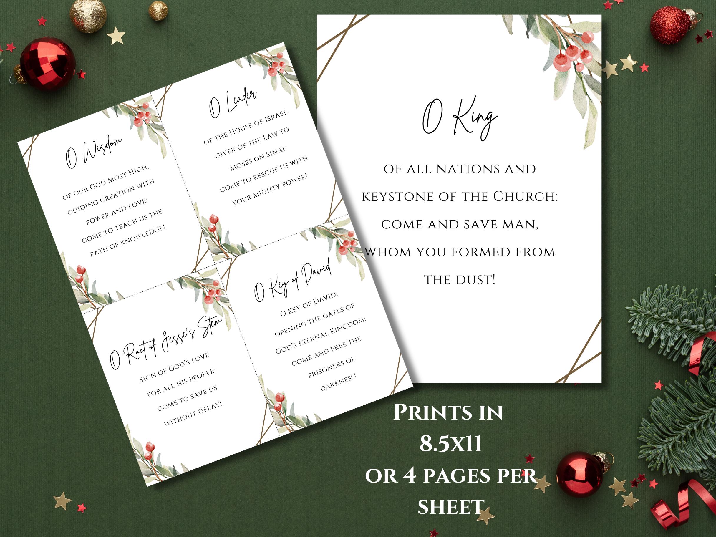 O Antiphons Printable Prayers for Advent and Christmas Decor Etsy