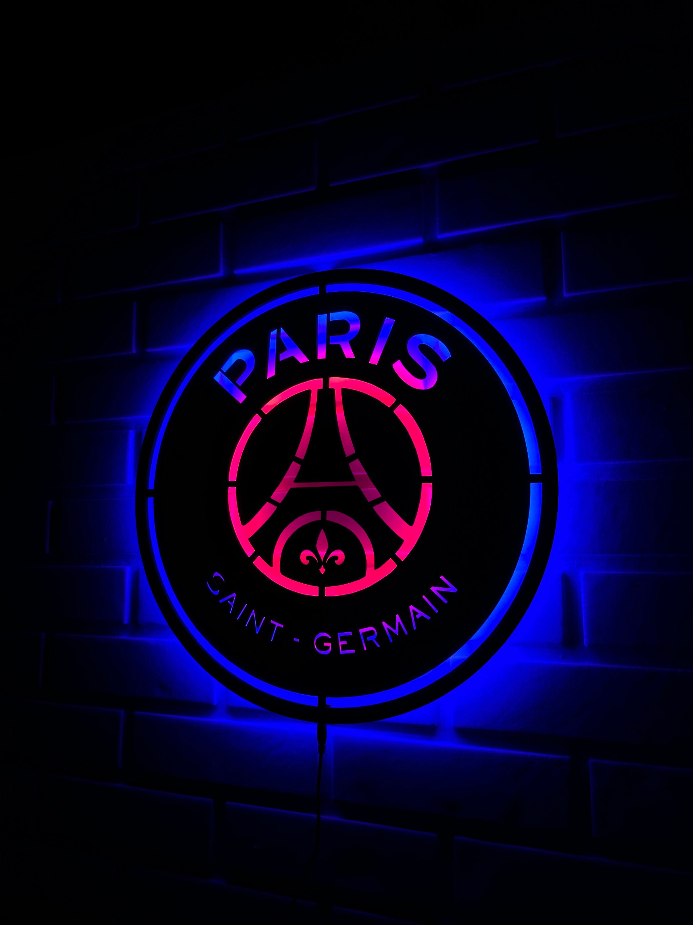 PSG Wall Art , PSG Led Light, Wood Wall Decor, Handmade Led Sign Etsy