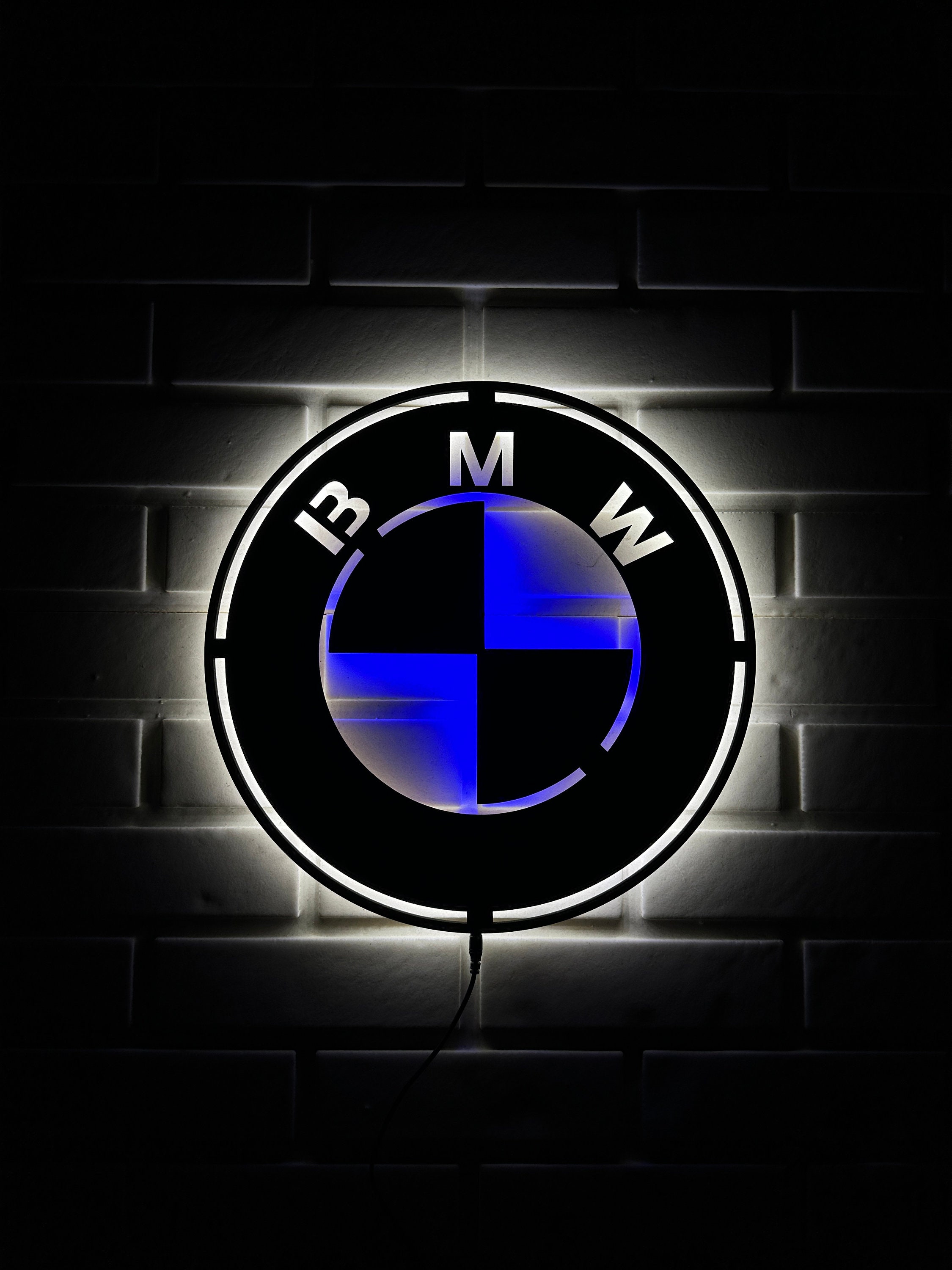 BMW Led Sign, BMW Led Light, BMW Logo, Car Logo, Wood Wall Decor, Handmade  Led Sign 