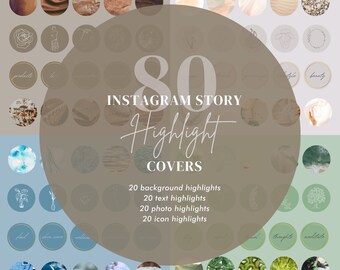 80 Serene Instagram Story Highlight Covers Canva Template | Highlight Covers to Elevate Your Social Media | Soothing Instagram Template