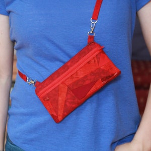 Red Clip-on Hip Bag | Crossbody | Zipper Pouch for Your Phone, Credit Cards, Cash, Etc.