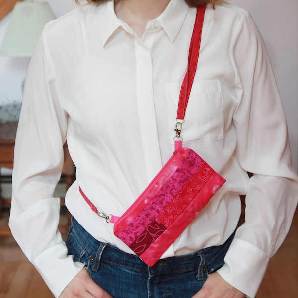 Hot Pink Clip-on Hip Bag | Crossbody | Zipper Pouch to Carry Phone, Cash, etc.