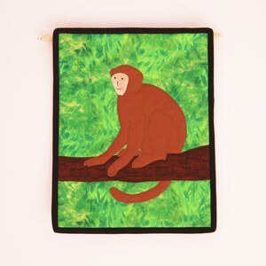 Small Monkey Applique Wall Hanging