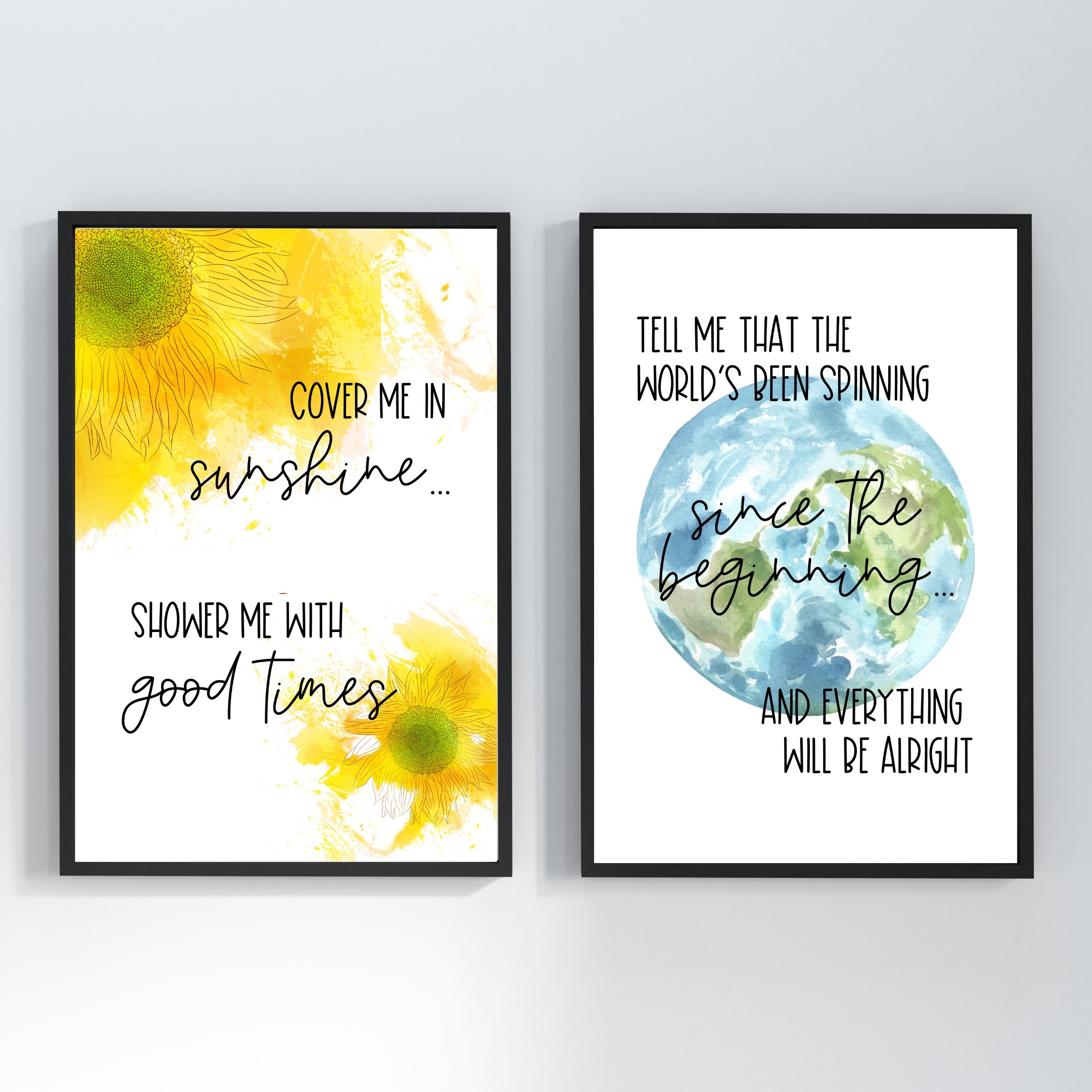 Cover Me in Sunshine lyrics printable wall art