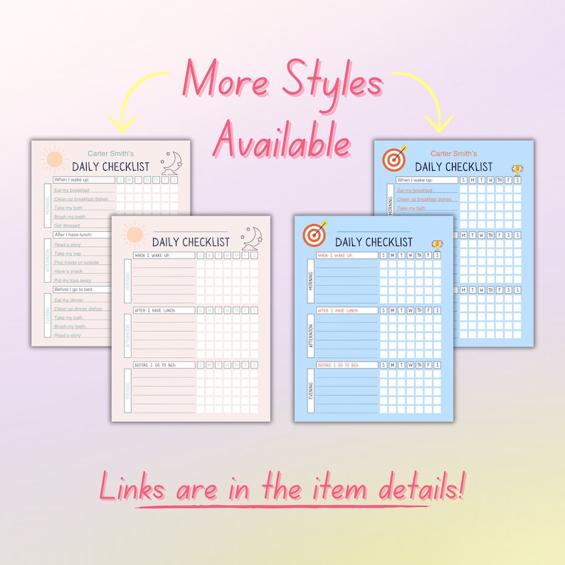 Kids Chore Chart, Editable Personalized Checklist, Chore Chart, Kids ...