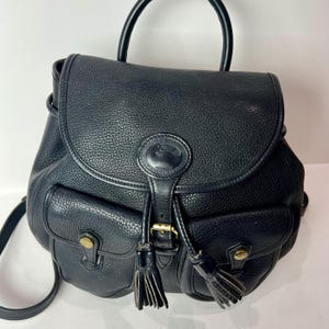 Vintage Dooney & Bourke All Black Leather  Canyon Pack Backpack