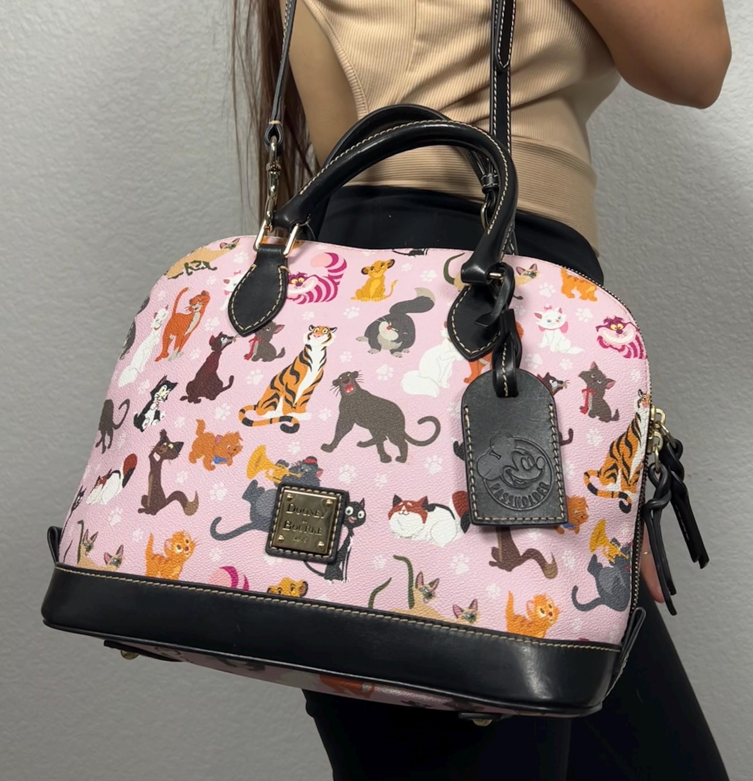 RARE Dooney Bourke Disney Cats Dome Satchel Shoulder Bag Pink Black Etsy