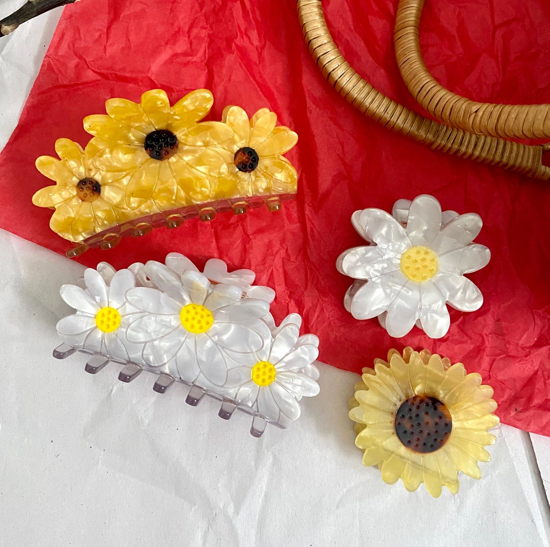 White Flowers Hair Clip Flower Hair Clip Hair Clip for Etsy