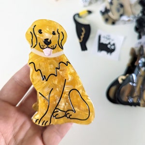 Golden Retriever hair clip, Golden Retriever dog hair accessory, gift for Golden Retriever owner, gift for Goldie lover, Goldie dog
