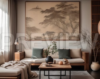 10 Japandi Rahmen Mock Ups / Japandi Style Mockup / Rahmen Mockup Bundle / Stilvolles Stock Photo / Digital Art Mockup / Vorlage Rahmen Kunst / PSD