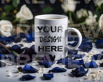 Coffee Cup Mug Mockup, 15oz coffee mug, blank white mug flat lay, sublimation mug mock up, Styled Stock Photography Wedding, Coffee Mug JPG
