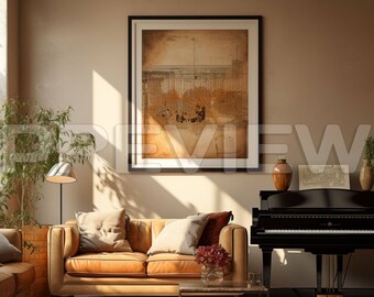 10 Music Room Frame Mock Ups / Modern Music Room Style Mock Up / Frame Mock up Bundle / Stylish Stock Photo / Template Frame Art / PSD