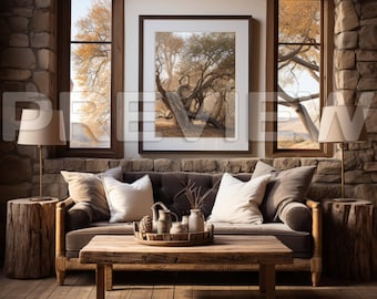 Farmhouse Frame Mockup Bundle: Rustic Modern Style (PSD, PNG, JPG)