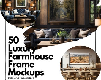 50 Luxury Farmhouse Frame Mock Ups / Modern Style Mock Up / Frame Mock up Bundle / Stylish Stock Photo / Template Frame Art / PSD