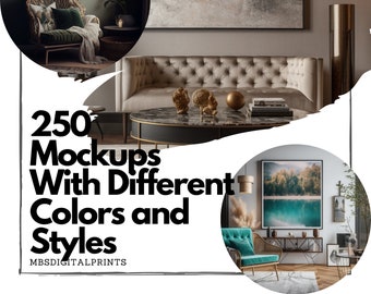 250 Mockups With Different Styles and Colors / 250 Modern Mock Ups / Bohemian , Art Deco, Parisian, Scandinavian, Industrial Style Mockups