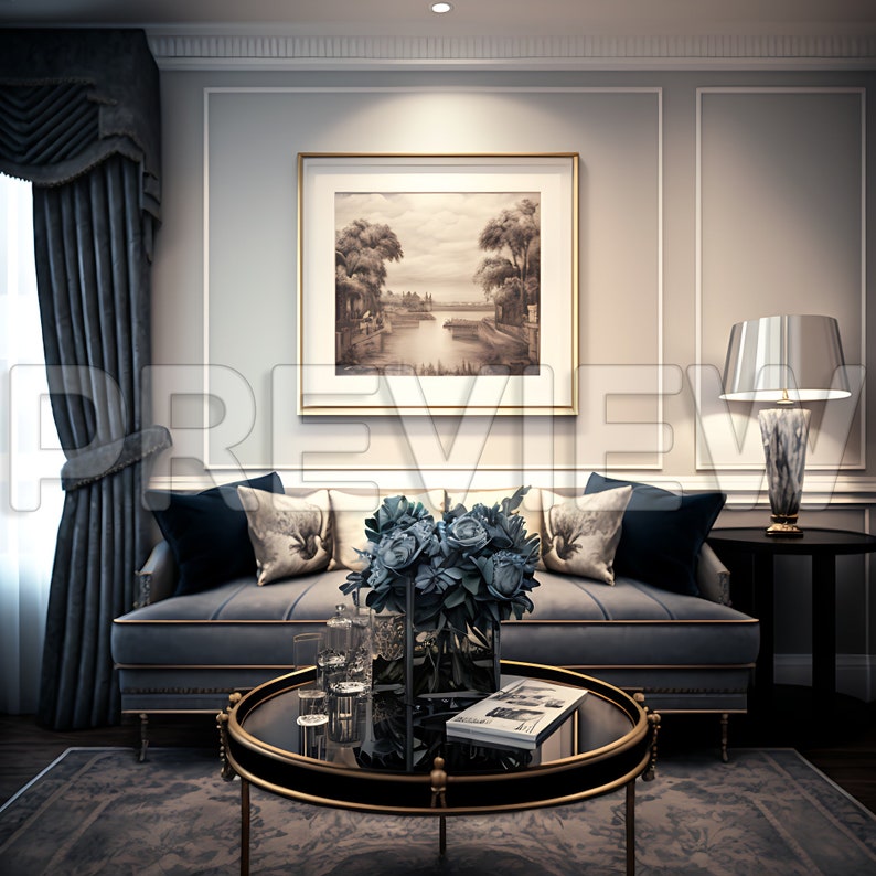 10 Compact Luxury Interior Design Frame Mockups / Parisian Style Mock Ups / Wall Art Frame Mockup /Design Frame Mockup / Luxury / PSD image 2