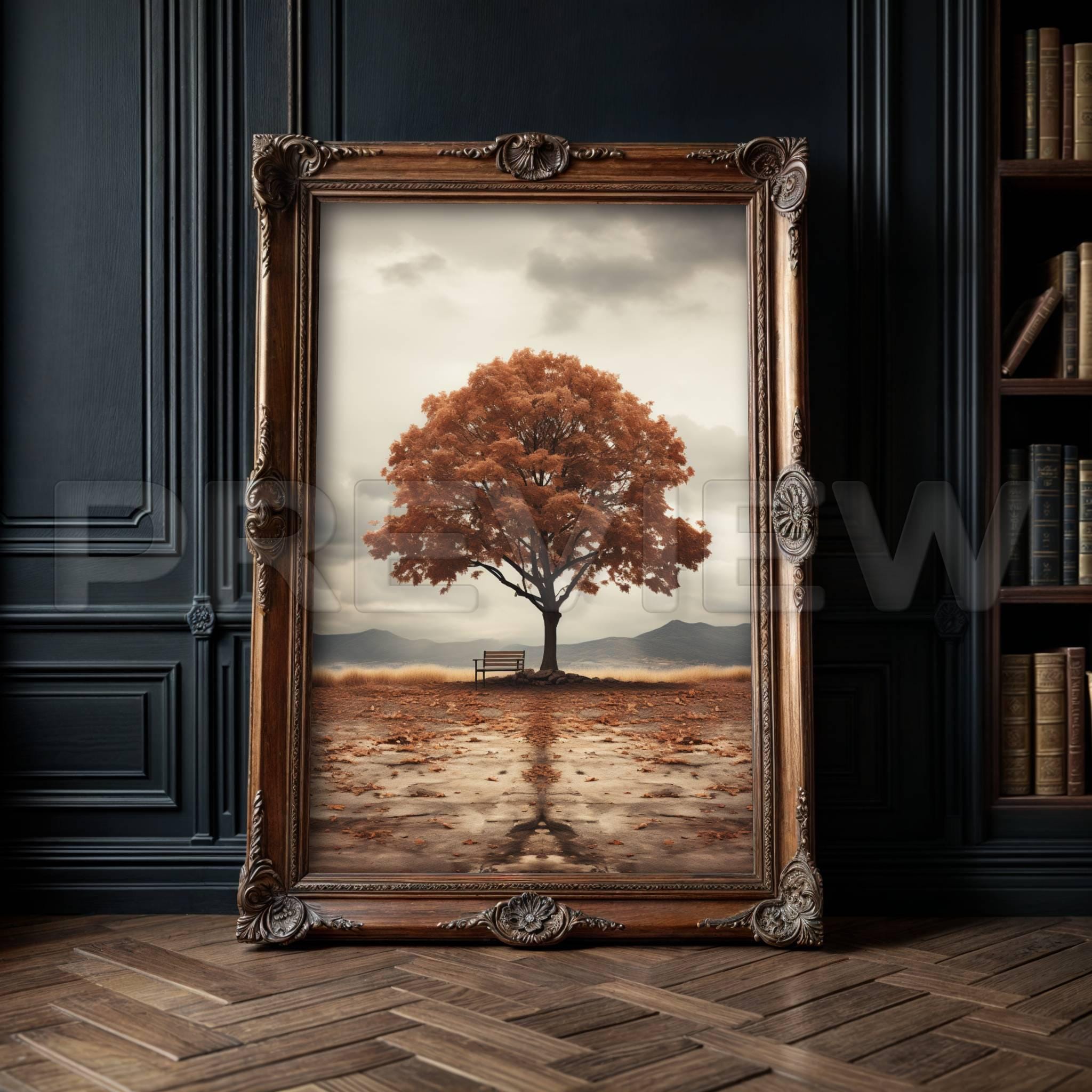 Library Fr4ames Best Vintage Wood Frame Mockup in Library #2 , 2:3 Mockup Frame, Black ...