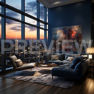 5 Sunset in NewYork Frame Mockup / 5 Frame Mockups in NewYork Theme / NewYork Mock Ups / Wall Art Frame Mockup / Design Frame Mockup / PSD
