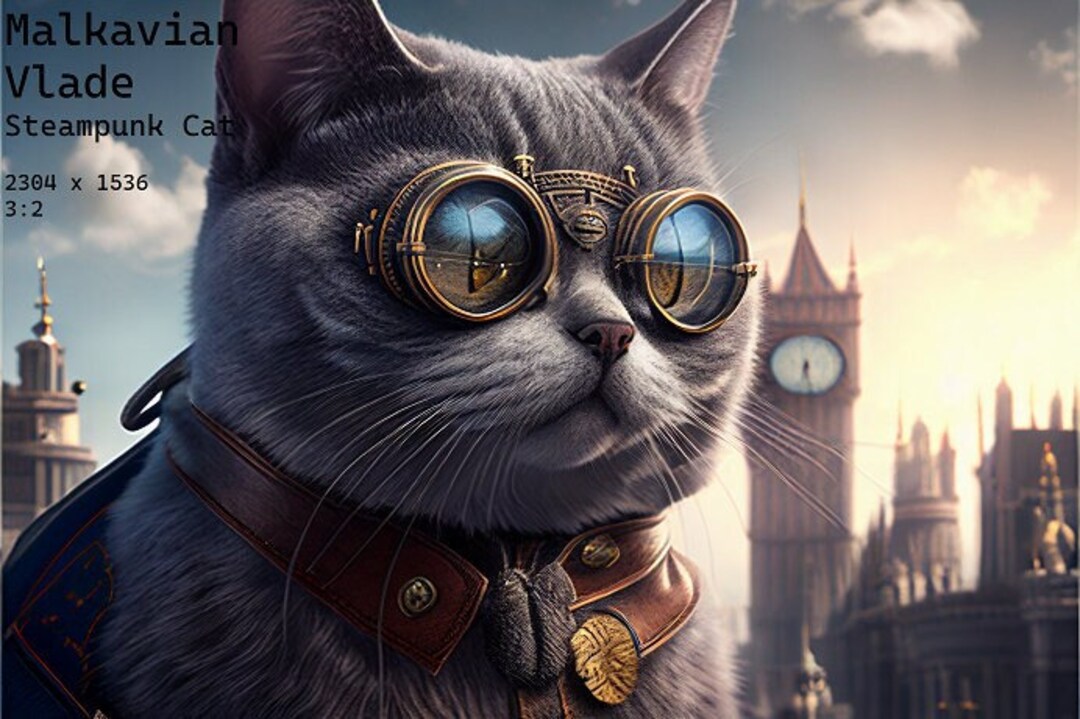 Steampunk Cat Bundle - Digital Art - Steampunk British Shorthair Cats ...