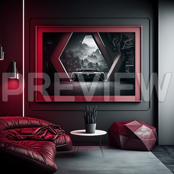 I Design Custom Interior Room Mockup Designs With Frames On the Wall For You - PSD with Smart Objects.