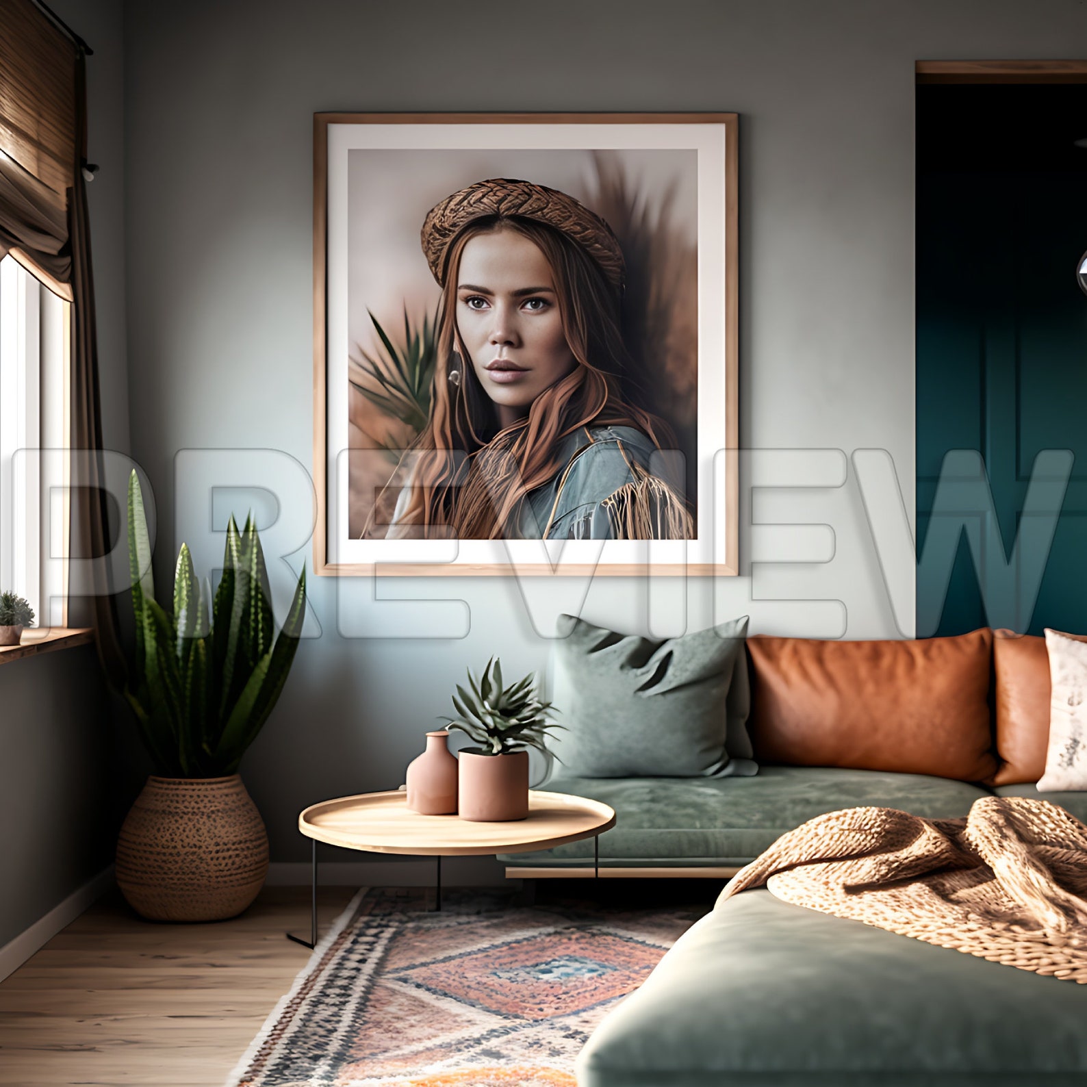 10 BOHO Style Living Room Frame Mock Ups / BOHO Style Modern Mock up ...