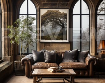 10 Castle Living Room Frame Mock Ups  / Stone House Style Mock Up / Frame Mock up Bundle / Cottage Stock Photo / Template Frame Art / PSD