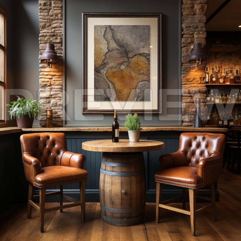Cowboy Style Home Bar Mockup