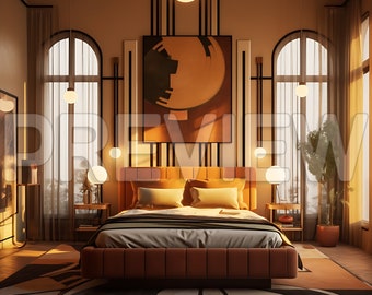 10 Art Deco Bedroom Frame Mockup Bundle / Art Deco Frame Mock up Bundle / Luxury Stock Photography / Home Interior Mockup Template / PSD