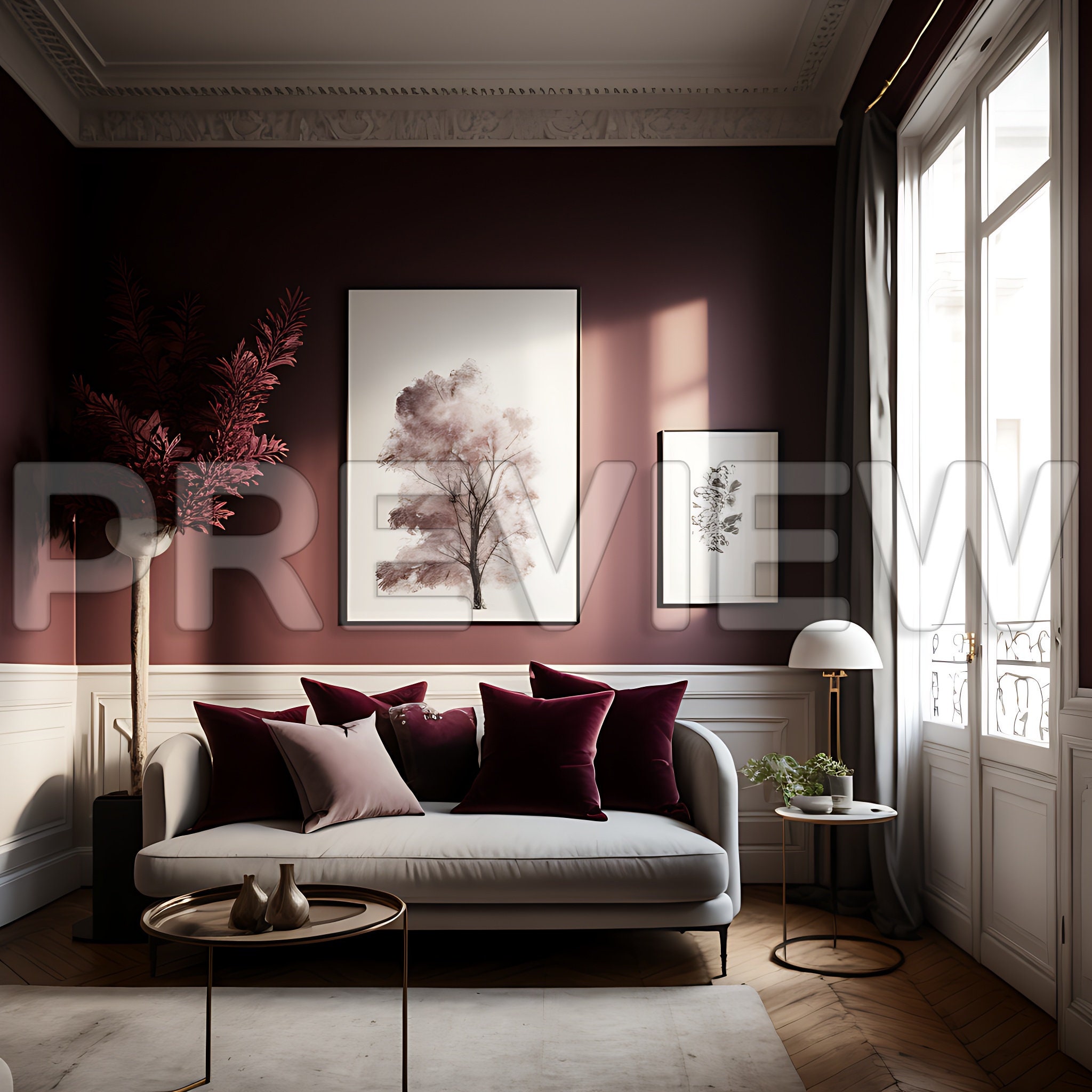 Burgundy Living Room Ideas