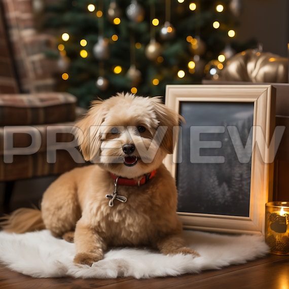5 Frame Mockup with Pets in Christmas Theme / Vertical Christmas Frame Mockup with Pets / Cat Frame Mockup / Dog Frame Mockup/ Mock up / PSD