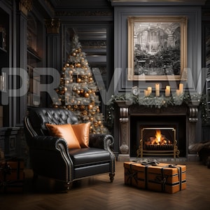 10 Christmas Theme Grey Frame Mockups / Christmas Mock up Bundle / Luxury Stock Photography / Home Interior Mockup Template / Fireplace /PSD