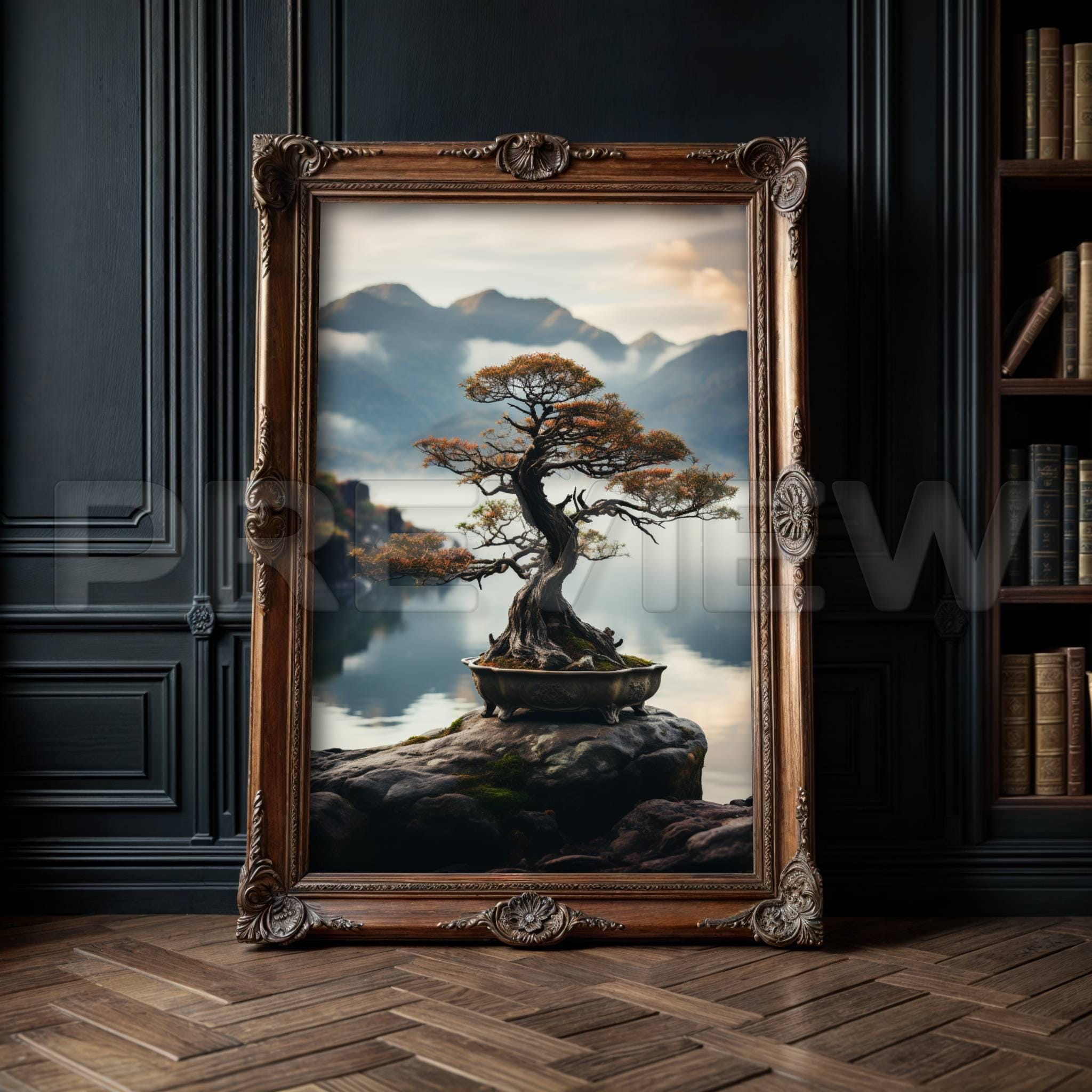 Library Fr4ames Best Vintage Wood Frame Mockup in Library #2 , 2:3 Mockup Frame, Black ...