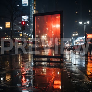 Street Billboard Mockup: Vertical Digital Wall Art (PSD)