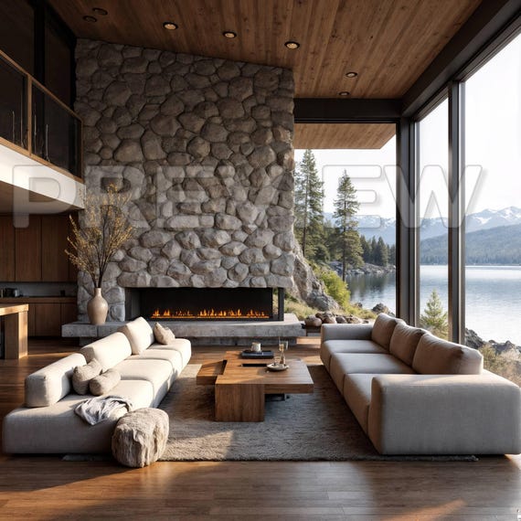 21 Mountain Chalet Empty Wall Mockup Frame Mockup / Vertical Horizontal  Cabin Frame Mock up Bundle / Stock Photo / Mockup Template / PSD