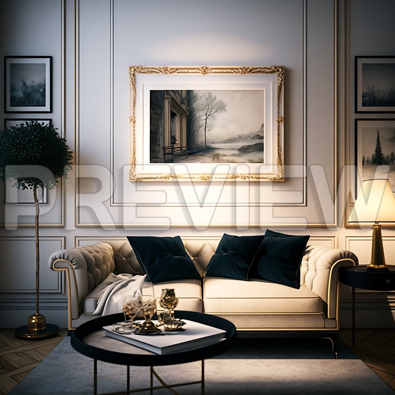 10 Compact Luxury Interior Design Frame Mockups / Parisian Style Mock Ups / Wall Art Frame Mockup /Design Frame Mockup / Luxury / PSD image 6
