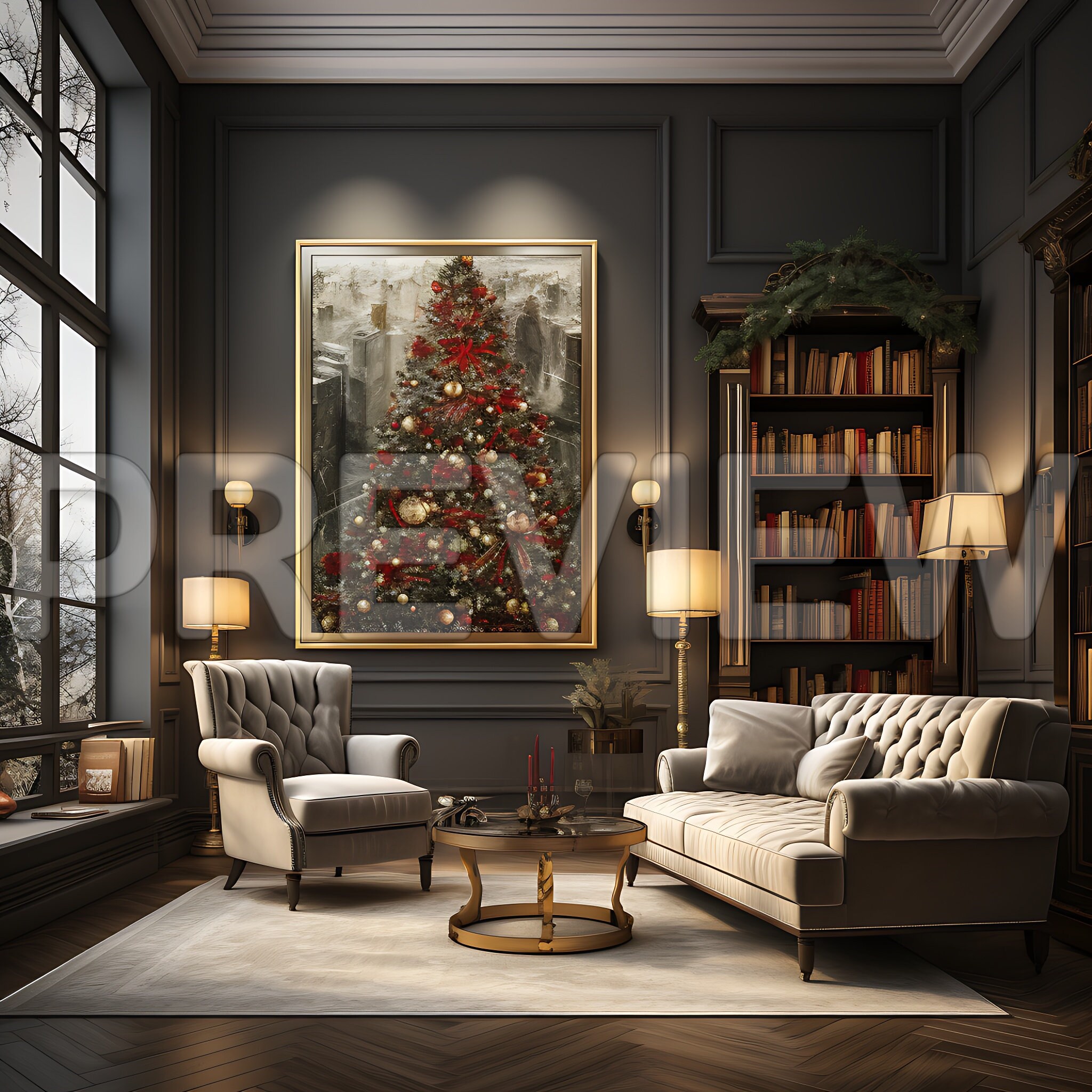 10 Christmas Luxury House Vertical Frame Mockups / Christmas Mock up ...