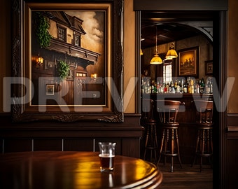 10 Pub Interior Frame Mockup / Bar Frame Mockup/ Pub Frame Mockup/ Frame Mockup/ Frame Mock Up / Mock Up PSD With Smart Objects