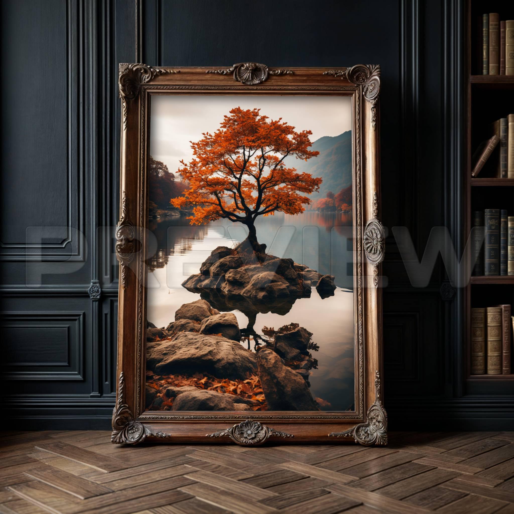 Library Fr4ames Best Vintage Wood Frame Mockup in Library #2 , 2:3 Mockup Frame, Black ...