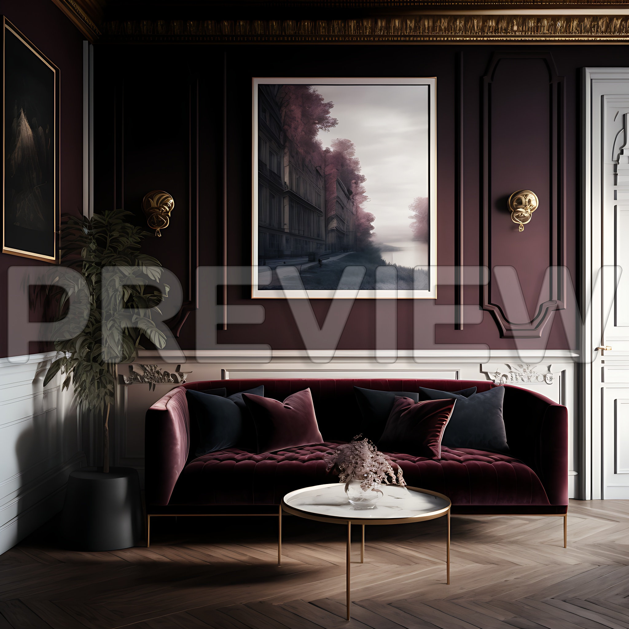 10 French Style Burgundy Interior Design Frame Mockups / Fench - Etsy UK