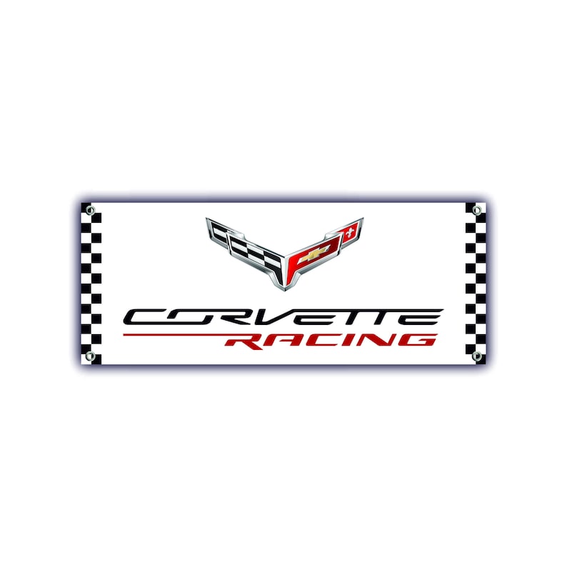 Corvette Racing Logo Banner Vinyl Garage Signoffice or Etsy