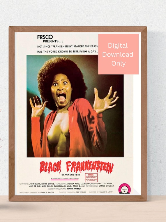 Frankenstein Negro 1973 Vintage Póster - Etsy España