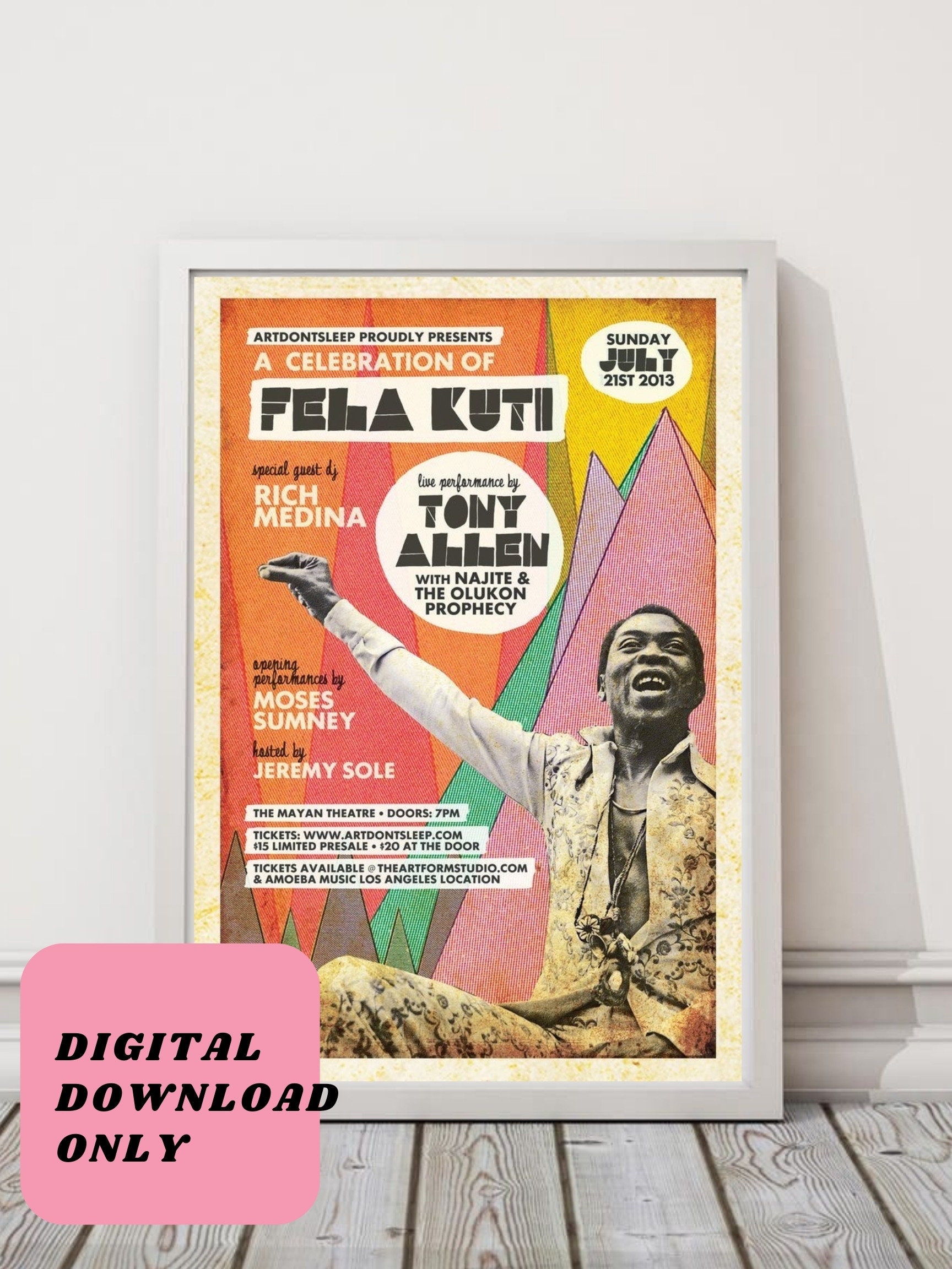 Fela Kuti Vintage Digital Poster - Etsy