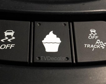 Cupcake Blank Button Decal Sticker. Premium, High Performance Vinyl. Fits all blank car buttons! 3 size options