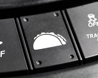 Taco blank button decal sticker. Fits all blank car buttons!