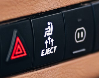 3 size options, Eject blank button decal sticker. Fits all blank car buttons!