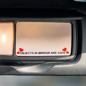 鏡の中の物体はかわいいビニールデカールステッカー